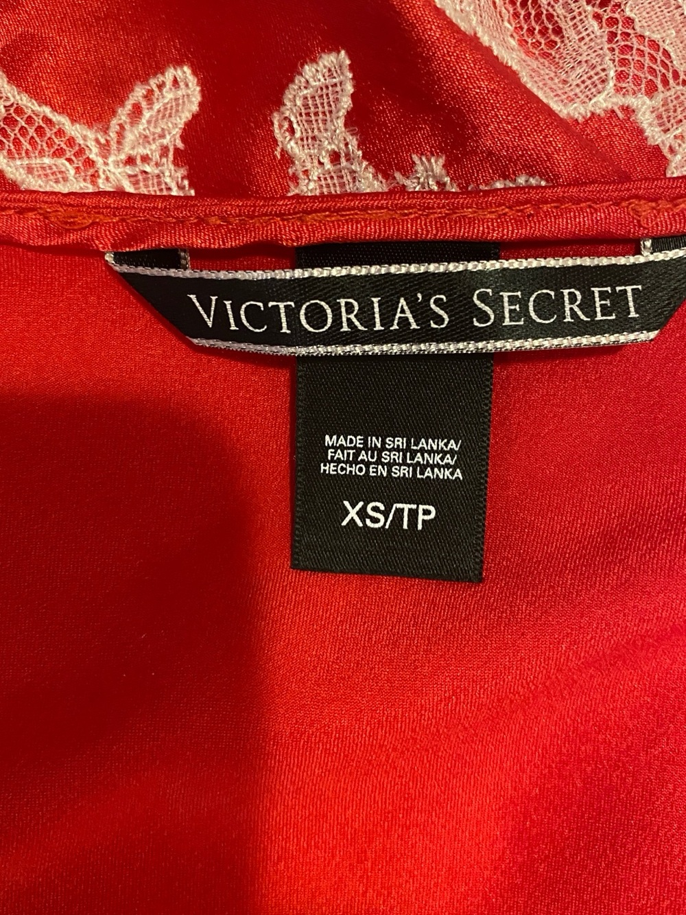 SOLD
Red Lace-Trim Satin Slip Skirt - Picture 4 of 6
